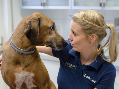 Tierärztin mit Hund, Tierarztpraxis in Wülfrath